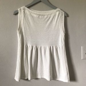 Loft Crochet Boatneck Knit Top